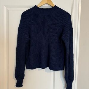 Jcrew navy sweater, mock turtleneck, size small